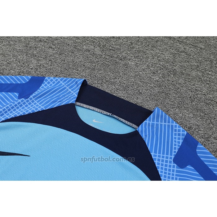Chandal del Barcelona Manga Corta 2022-2023 Azul - Pantalon Corto